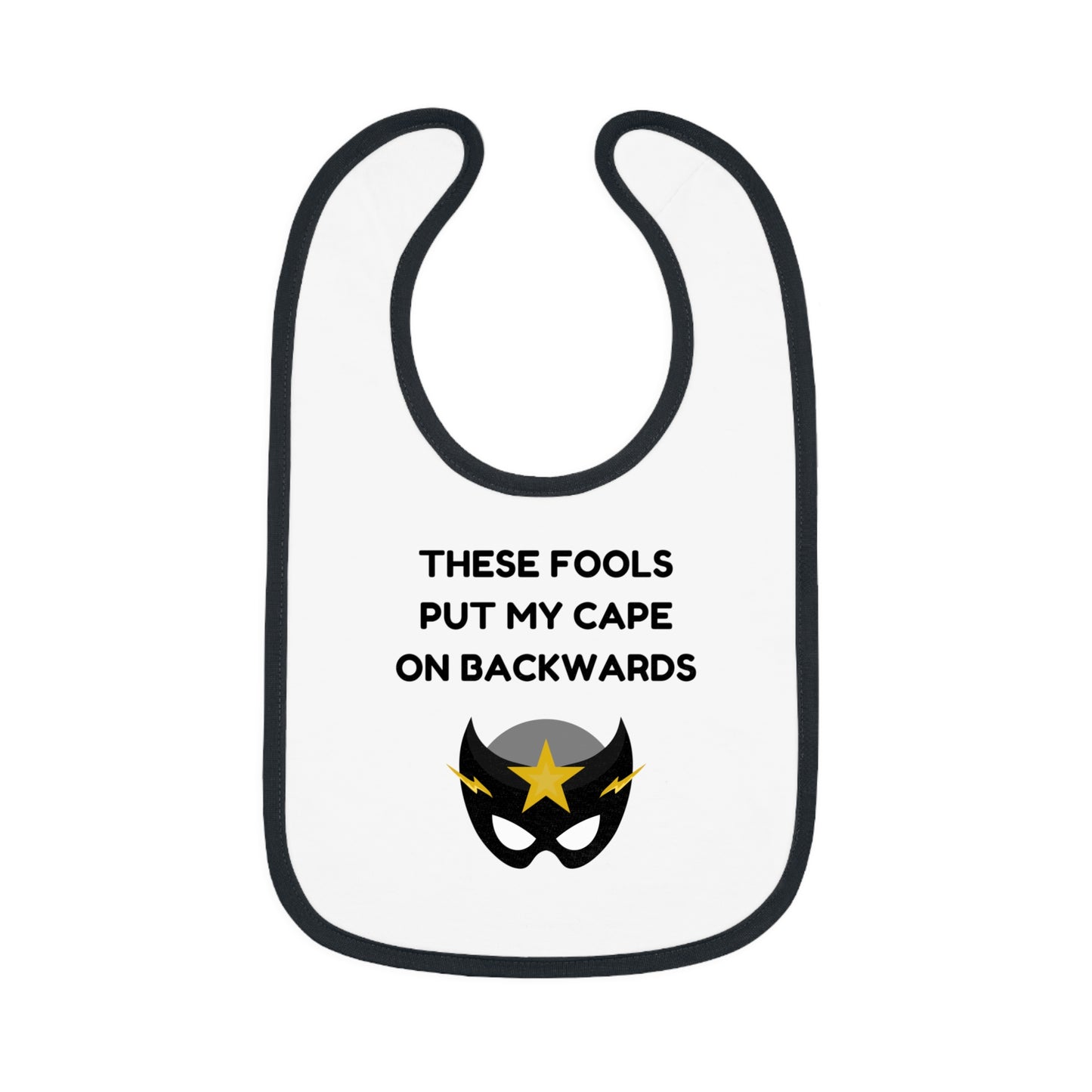 “Backwards Cape” Superhero Baby Bib