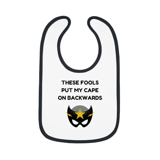 “Backwards Cape” Superhero Baby Bib