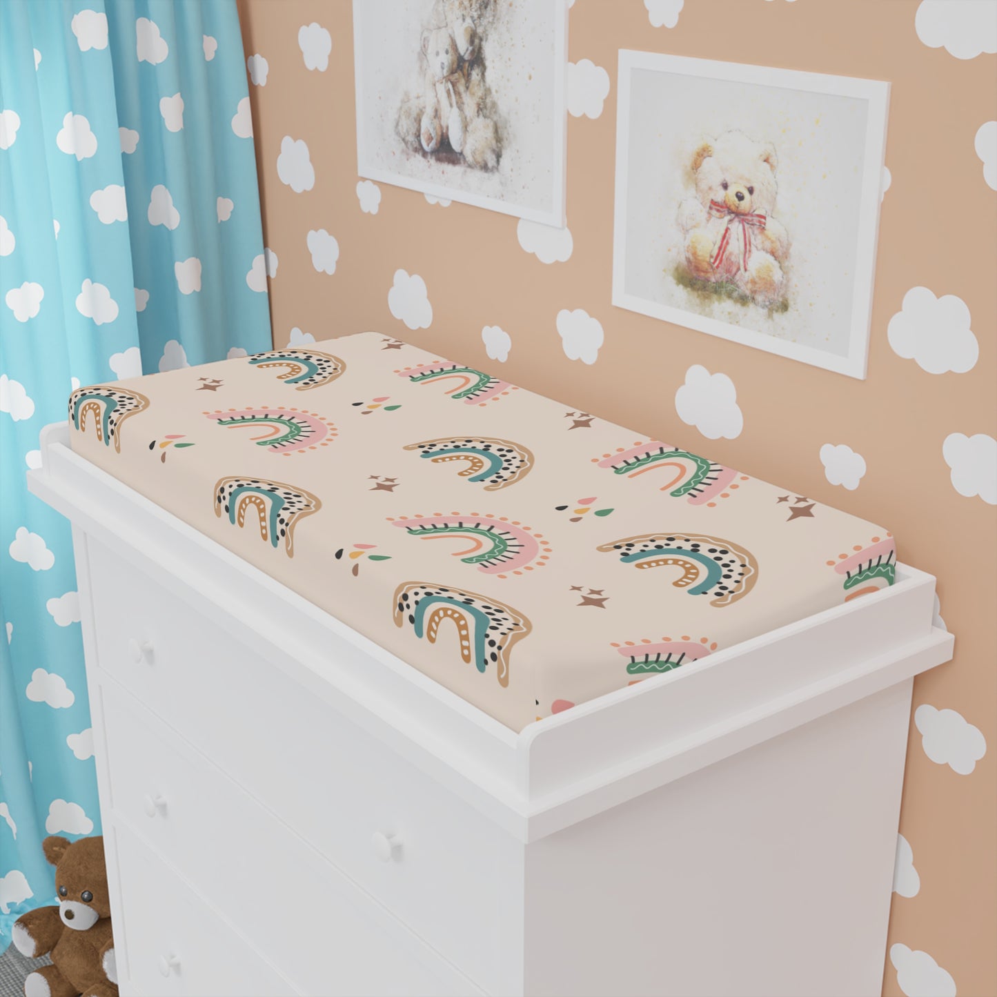 “Boho Rainbow Dreams” Changing Pad Cover