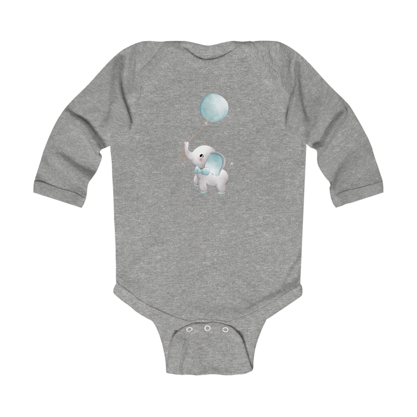 "Elephant with Balloon" Long Sleeve Bodysuit