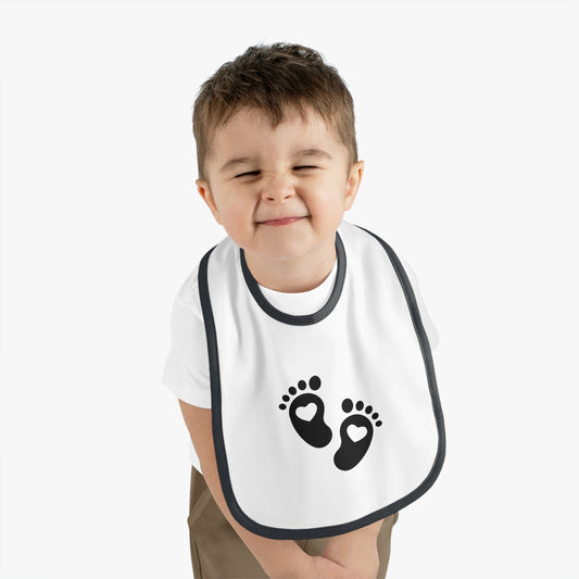 "Baby Footprints with Hearts" Bib