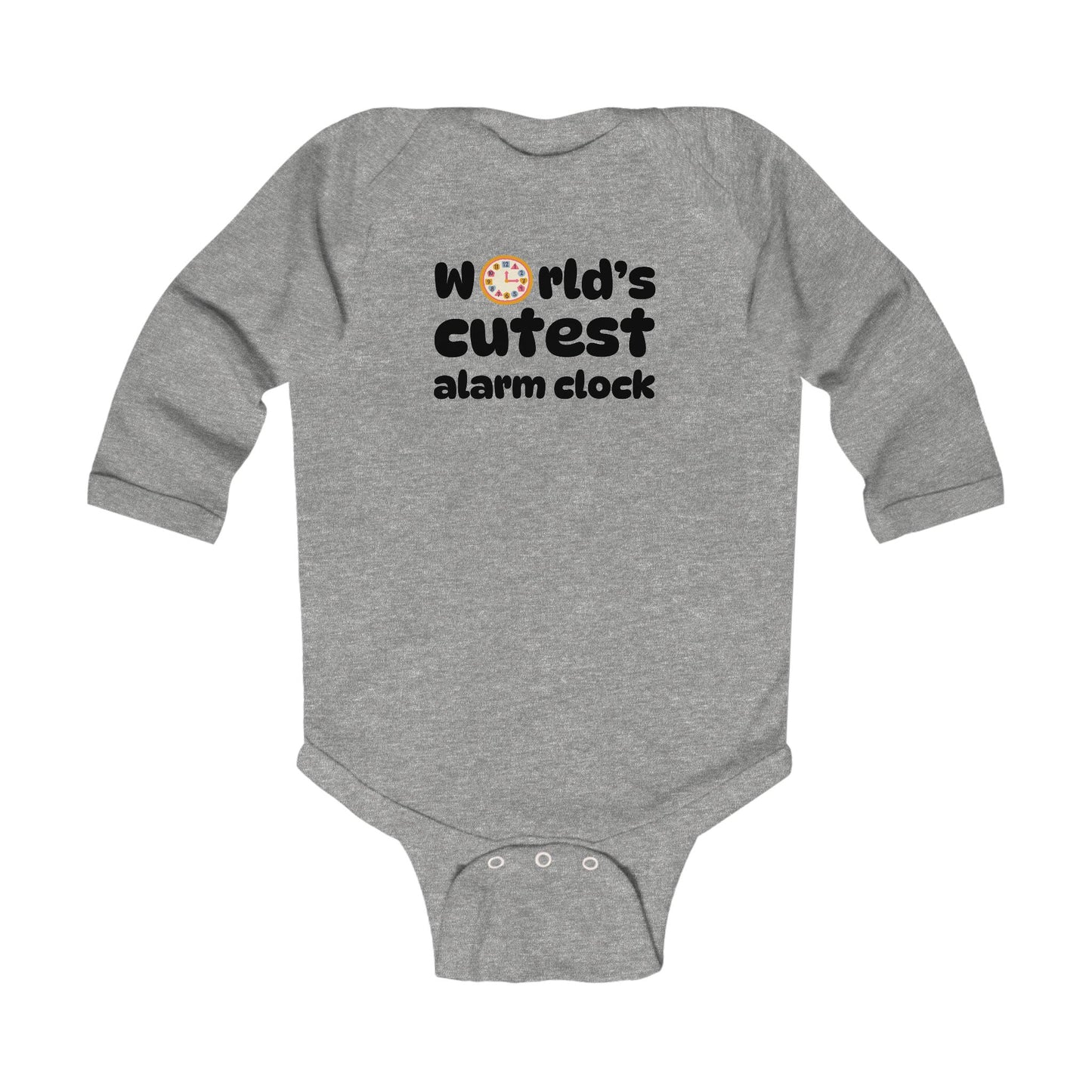 “World’s Cutest Alarm Clock” Baby Bodysuit Long Sleeve