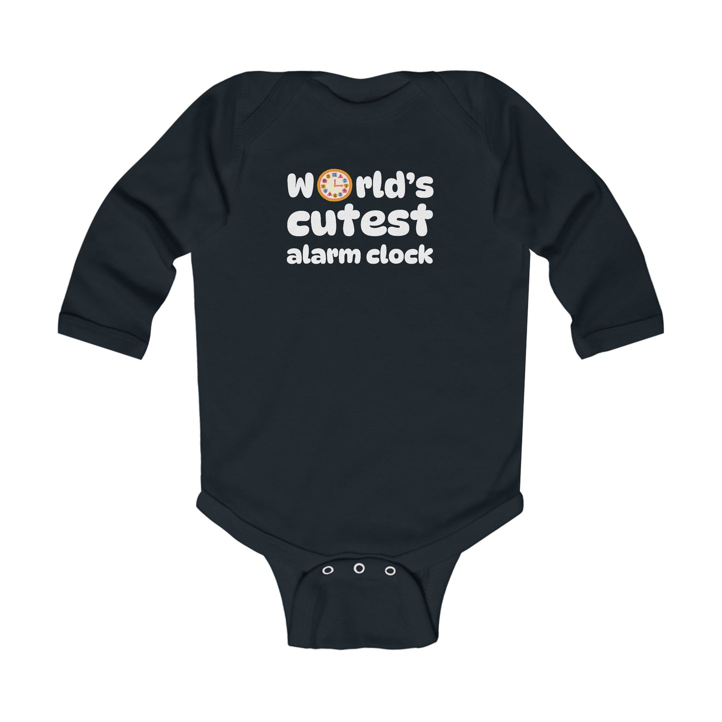 “World’s Cutest Alarm Clock” Baby Bodysuit Long Sleeve