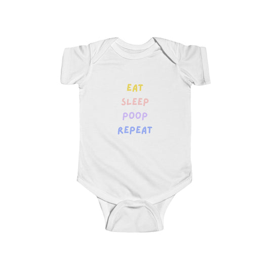 "Eat Sleep Poop Repeat" Baby Bodysuit