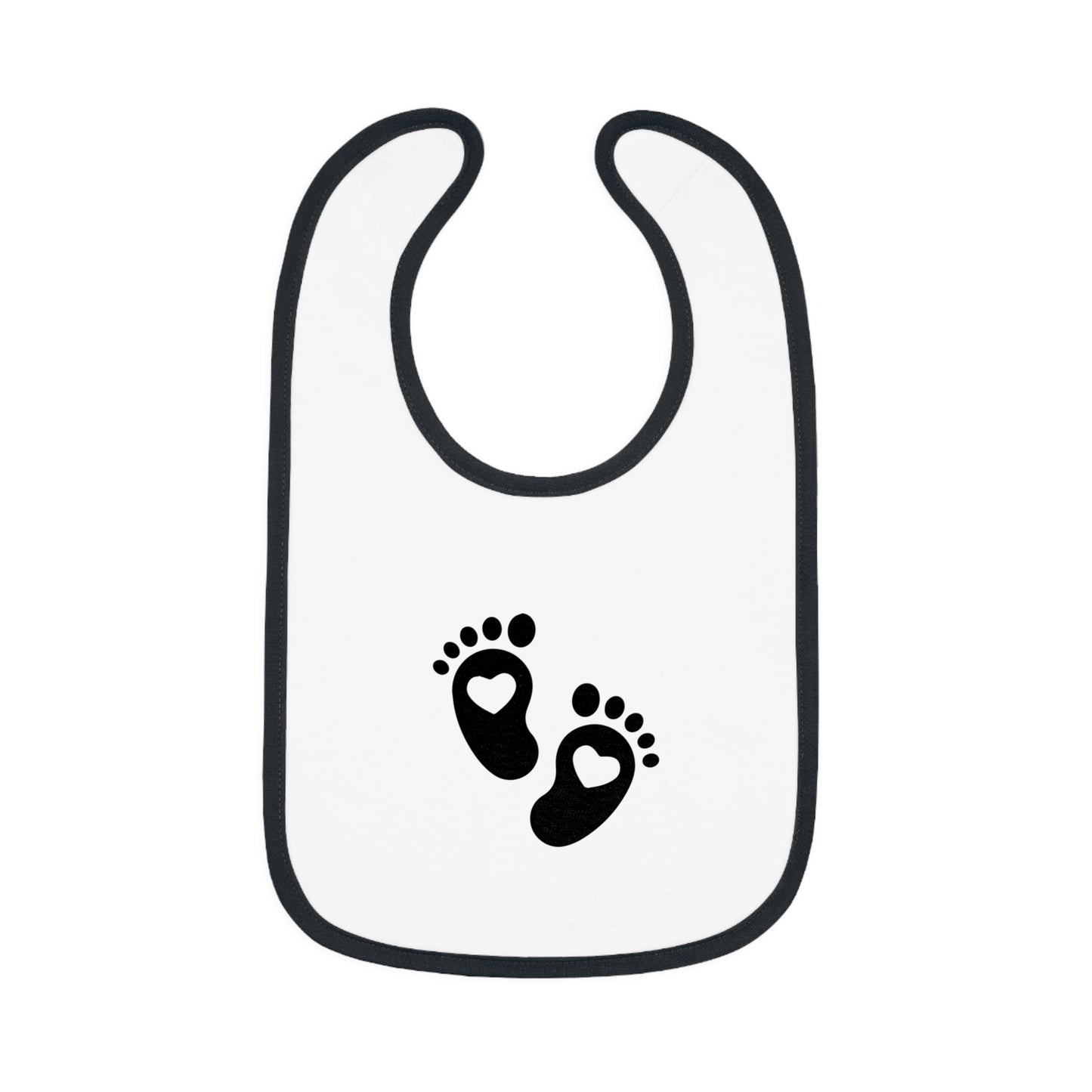 "Baby Footprints with Hearts" Bib
