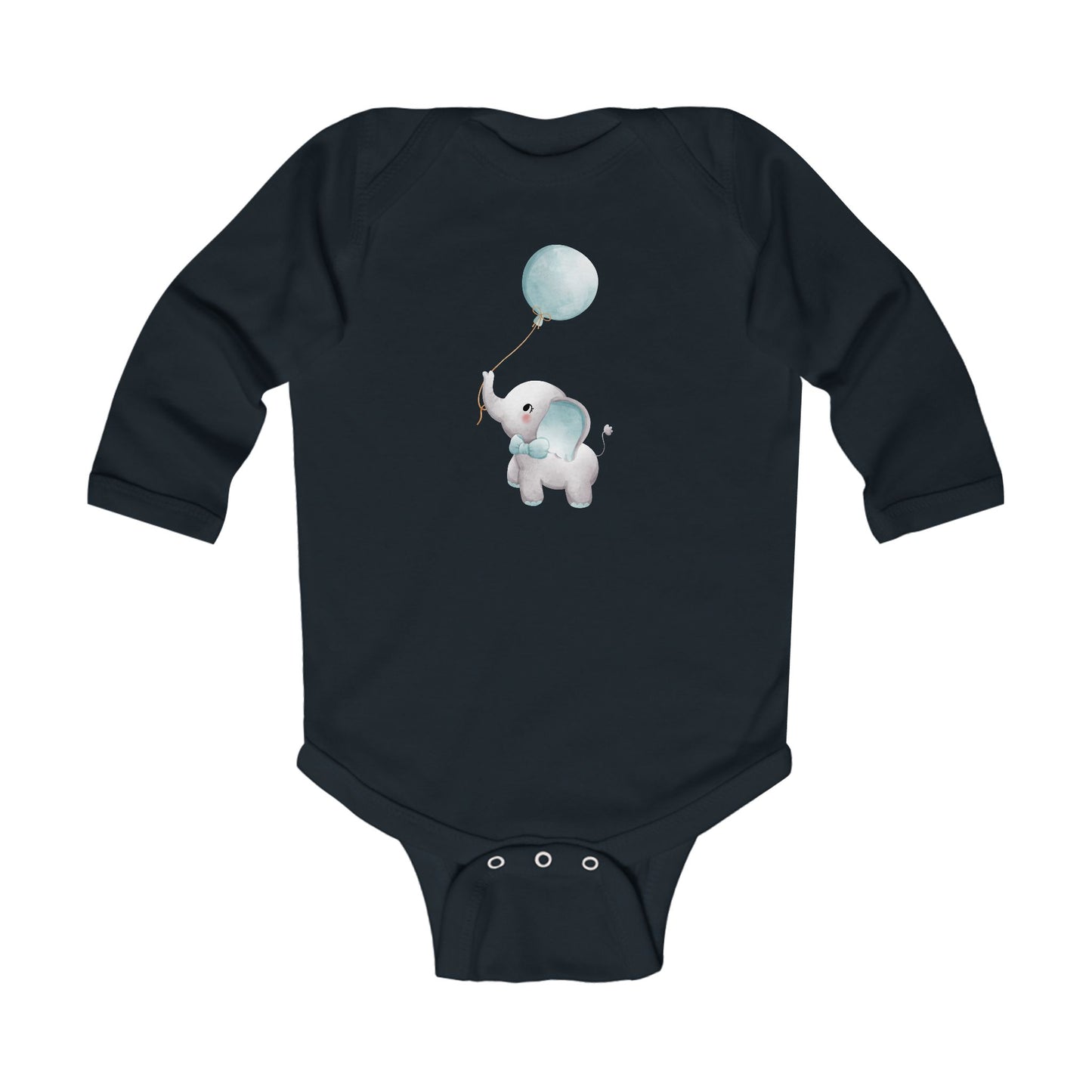 "Elephant with Balloon" Long Sleeve Bodysuit