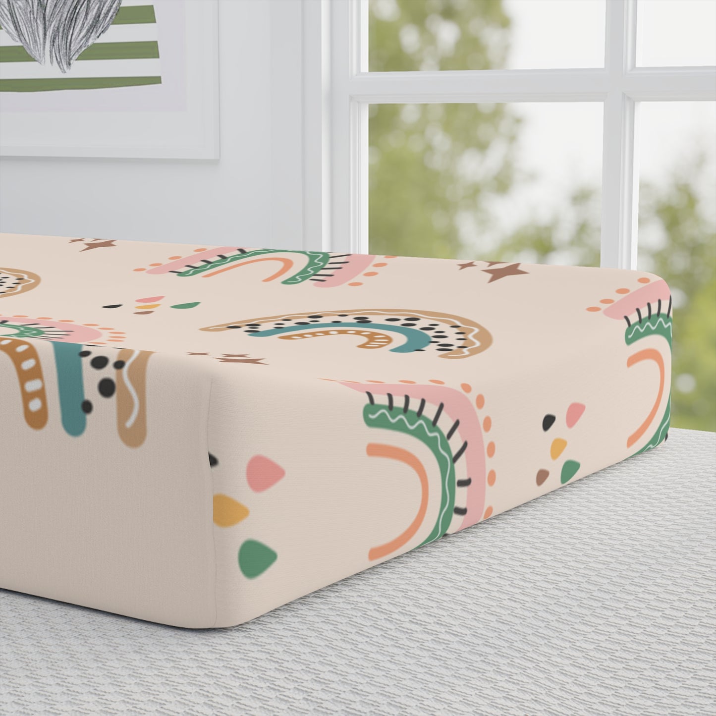 “Boho Rainbow Dreams” Changing Pad Cover