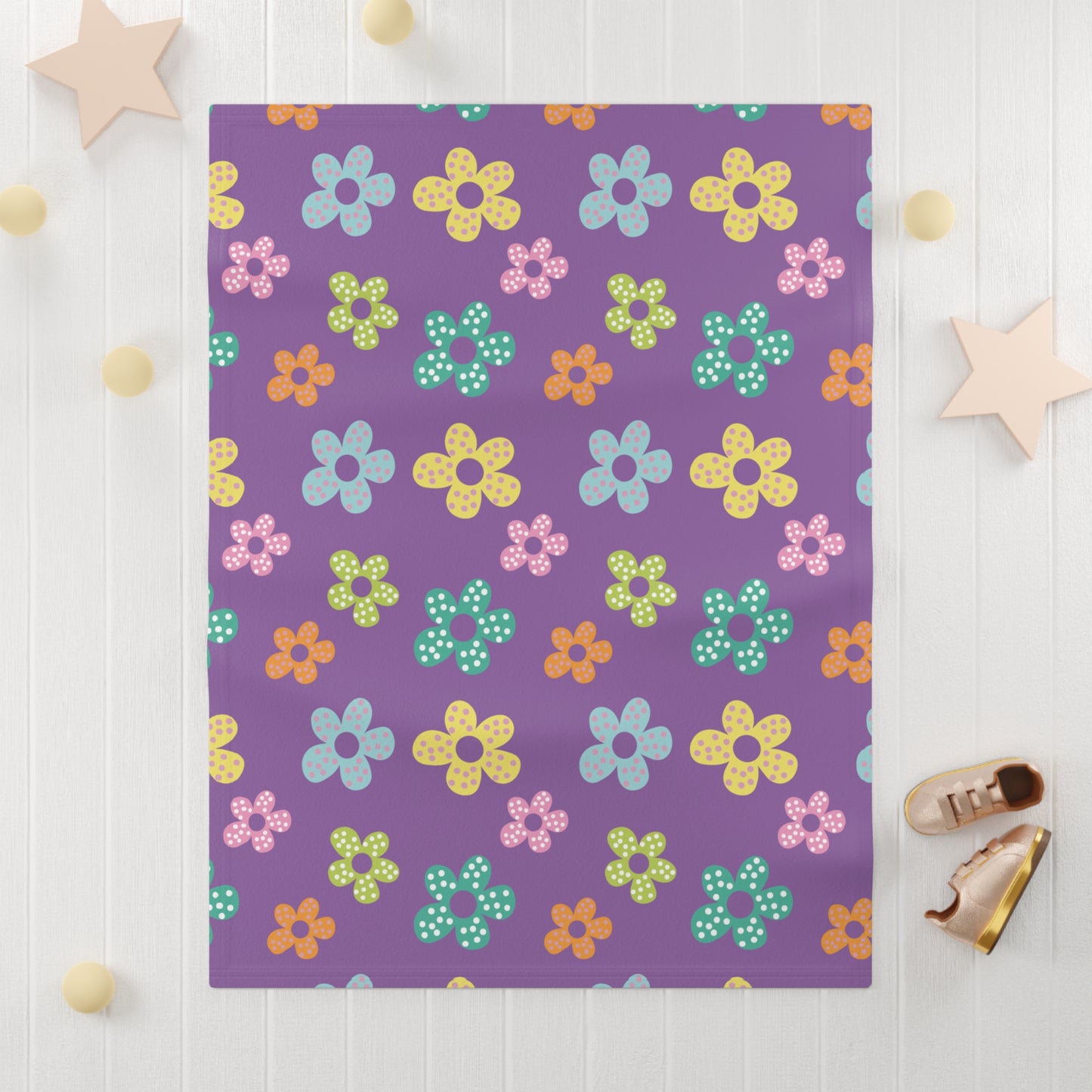 “Blossom Snuggles” Fleece Baby Blanket