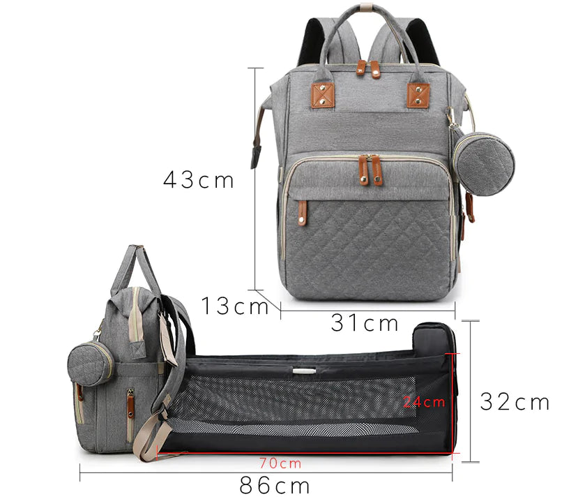 2-in-1 Convertible Baby Diaper Bag & Changing Station